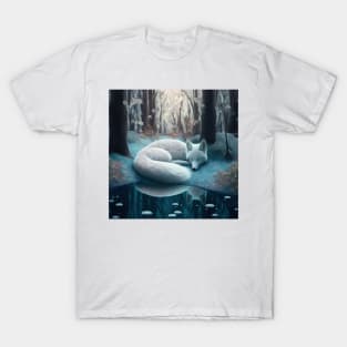 Winter Snow Fox #001 T-Shirt